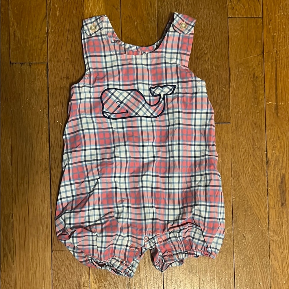 Plaid Whale Romper
